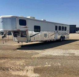 Used 2009 Bison Aluminum Sport 4 Horse Living Quarters Horse Trailer
