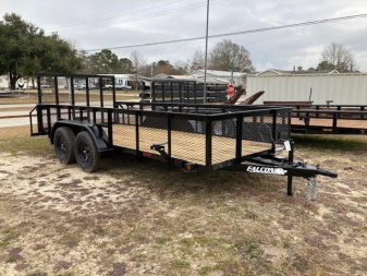 New 2025 Falcon Trailers 77 x16' TA No Brakes Utility Trailer - 2' Mesh Sides