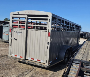 Used 2021 Titan Trailer 6'8  X 24' Rancher Livestock Trailer