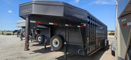 Used 2013 Titan Trailer 6'8  x 24' Livestock Trailer
