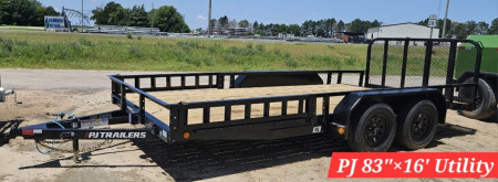 New 2026 PJ TRAILERS 16' x 83 in. Tandem Axle Channel Utility Trailer