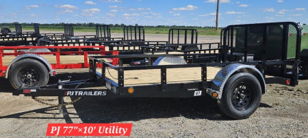 New 2026 PJ TRAILERS 10' x 77 in. Single Axle Channel (U7) Utility Trailer