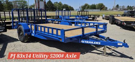 New 2027 PJ Trailers 14' x 83 in. Single 5200# Axle Channel Utility Trailer