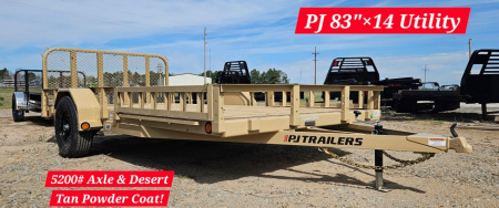 New 2025 PJ TRAILERS 14' x 83 in. Single 5200# Axle Channel Utility Trailer