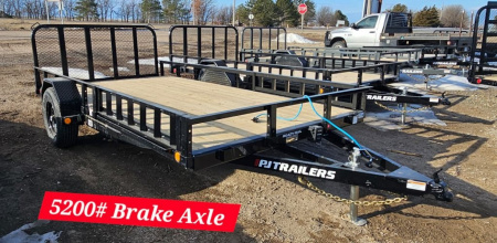 New 2025 PJ TRAILERS 14' x 83 in. Single 5200# Brake Axle Channel (U8) Utility Trailer