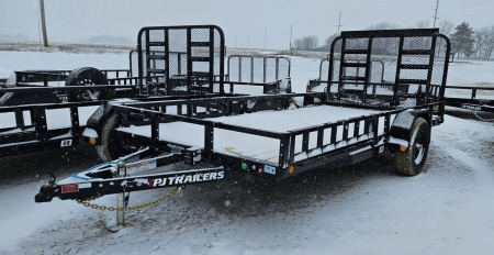 New 2025 PJ TRAILERS 14' x 83 in. Single 5200# Brake Axle Channel Utility Trailer