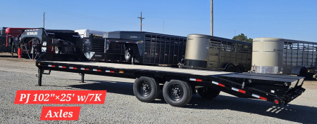 New 2024 PJ TRAILERS 102" x 25' Low-Pro Flatdeck with Singles (LS) Flatbed Trailer