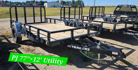 New 2025 PJ TRAILERS 12' x 77 in. Single Axle Channel (U7) Utility Trailer