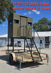 New 2025 PJ TRAILERS 77  x 10' Utility trailer with 4' x 6' Hunting Blind & 5' Tower