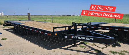 New 2025 PJ TRAILERS 8  I-Beam Deckover (F8) 102  x 24' Flatbed Trailer