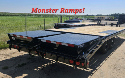 New 2025 PJ TRAILERS 8" I-Beam Deckover (F8) 102" x 24' Flatbed Trailer
