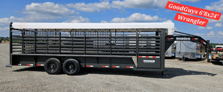 New 2026 GOOD GUYS TRAILERS 6'8" x 24' Wrangler Bar-Top Stock / Stock Combo Trailer
