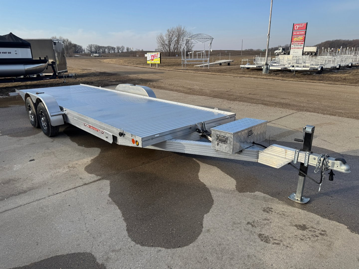 New 2025 78"x22' SLEDBED HYDRAULIC TILT ALUMINUM TANDEM UTILITY TRAILER by JB LUND **FREE TIEDOWN KIT**