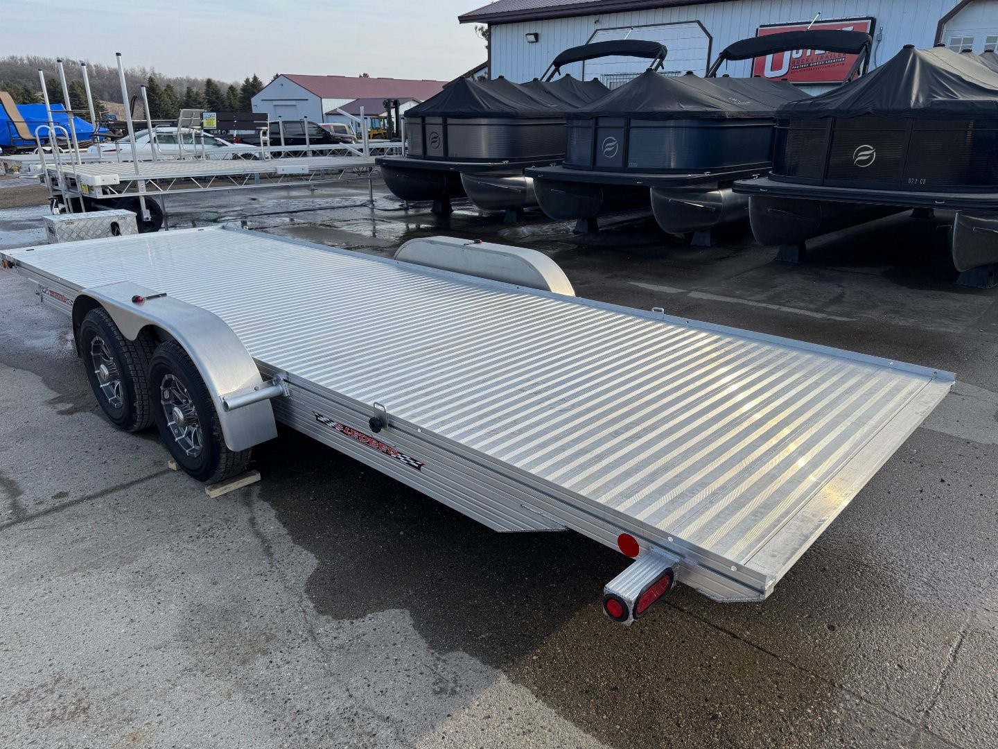 New 2025 78"x22' SLEDBED HYDRAULIC TILT ALUMINUM TANDEM UTILITY TRAILER by JB LUND **FREE TIEDOWN KIT**