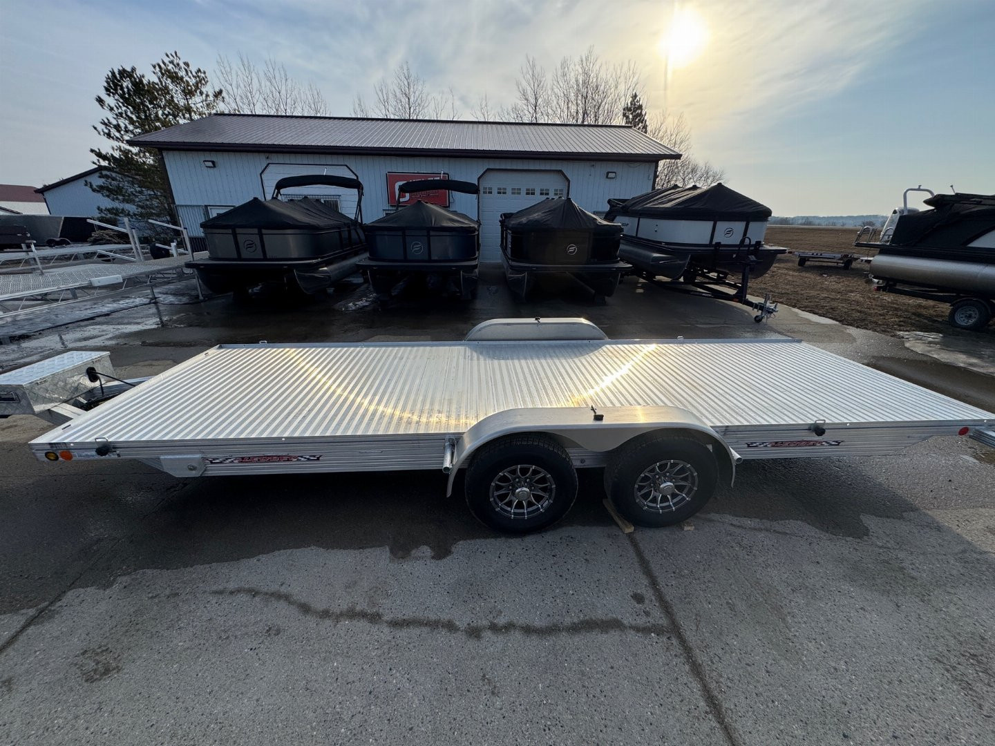 New 2025 78"x22' SLEDBED HYDRAULIC TILT ALUMINUM TANDEM UTILITY TRAILER by JB LUND **FREE TIEDOWN KIT**