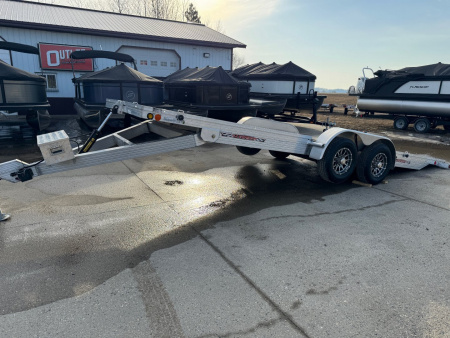 New 2025 78 x22' SLEDBED HYDRAULIC TILT ALUMINUM TANDEM UTILITY TRAILER by JB LUND **FREE TIEDOWN KIT**