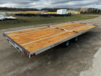 New 2025 22' V-FRONT SLEDBED 4-PLACE TANDEM AXLE SNOWMOBILE TRAILER by JB LUND