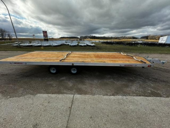 New 2025 22' V-FRONT SLEDBED 4-PLACE TANDEM AXLE SNOWMOBILE TRAILER by JB LUND