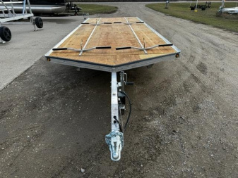New 2025 22' V-FRONT SLEDBED 4-PLACE TANDEM AXLE SNOWMOBILE TRAILER by JB LUND