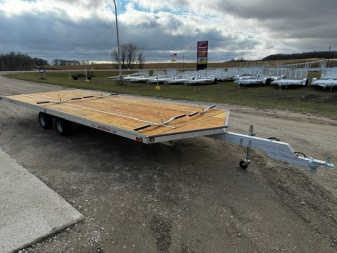 New 2025 22' V-FRONT SLEDBED 4-PLACE TANDEM AXLE SNOWMOBILE TRAILER by JB LUND