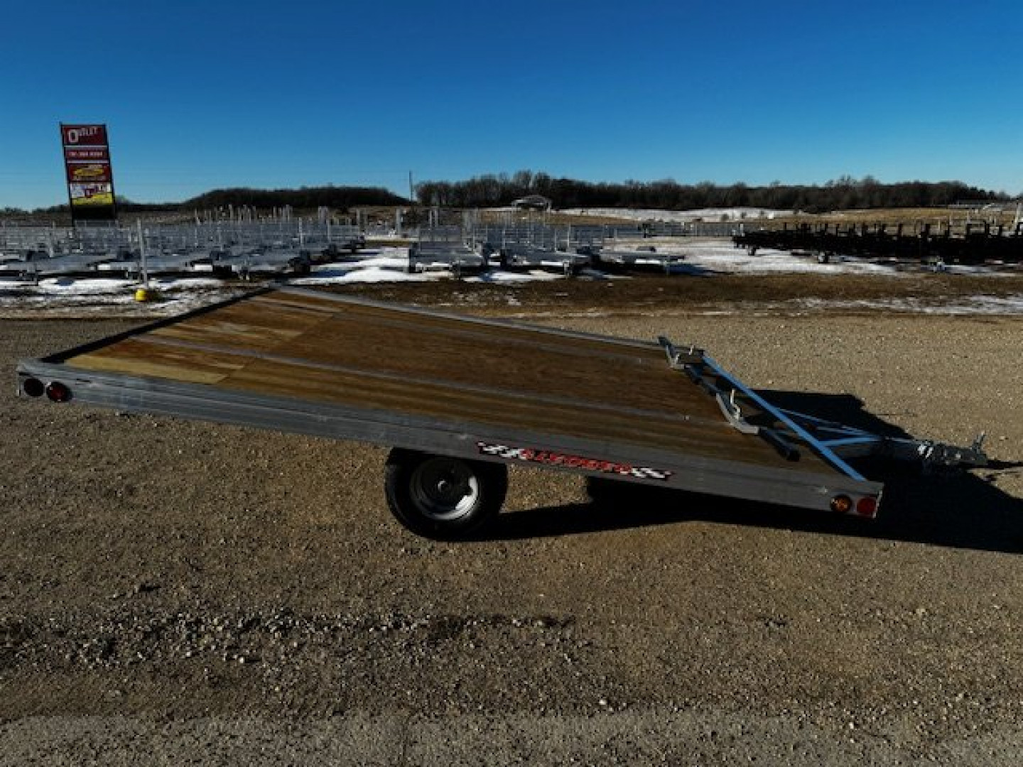 New 2025 10' TILT SLEDBED 2-PLACE SNOWMOBILE TRAILER by JB LUND