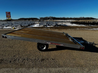 New 2025 10' TILT SLEDBED 2-PLACE SNOWMOBILE TRAILER by JB LUND