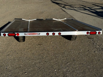 New 2025 10' TILT SLEDBED 2-PLACE SNOWMOBILE TRAILER by JB LUND