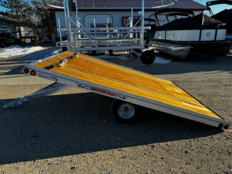 New 2025 10' TILT SLEDBED 2-PLACE SNOWMOBILE TRAILER by JB LUND