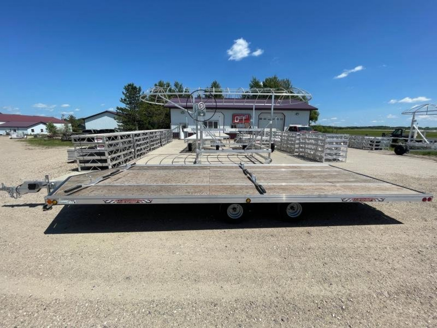 New 2025 20' V-FRONT SLEDBED 4-PLACE TANDEM AXLE SNOWMOBILE TRAILER by JB LUND