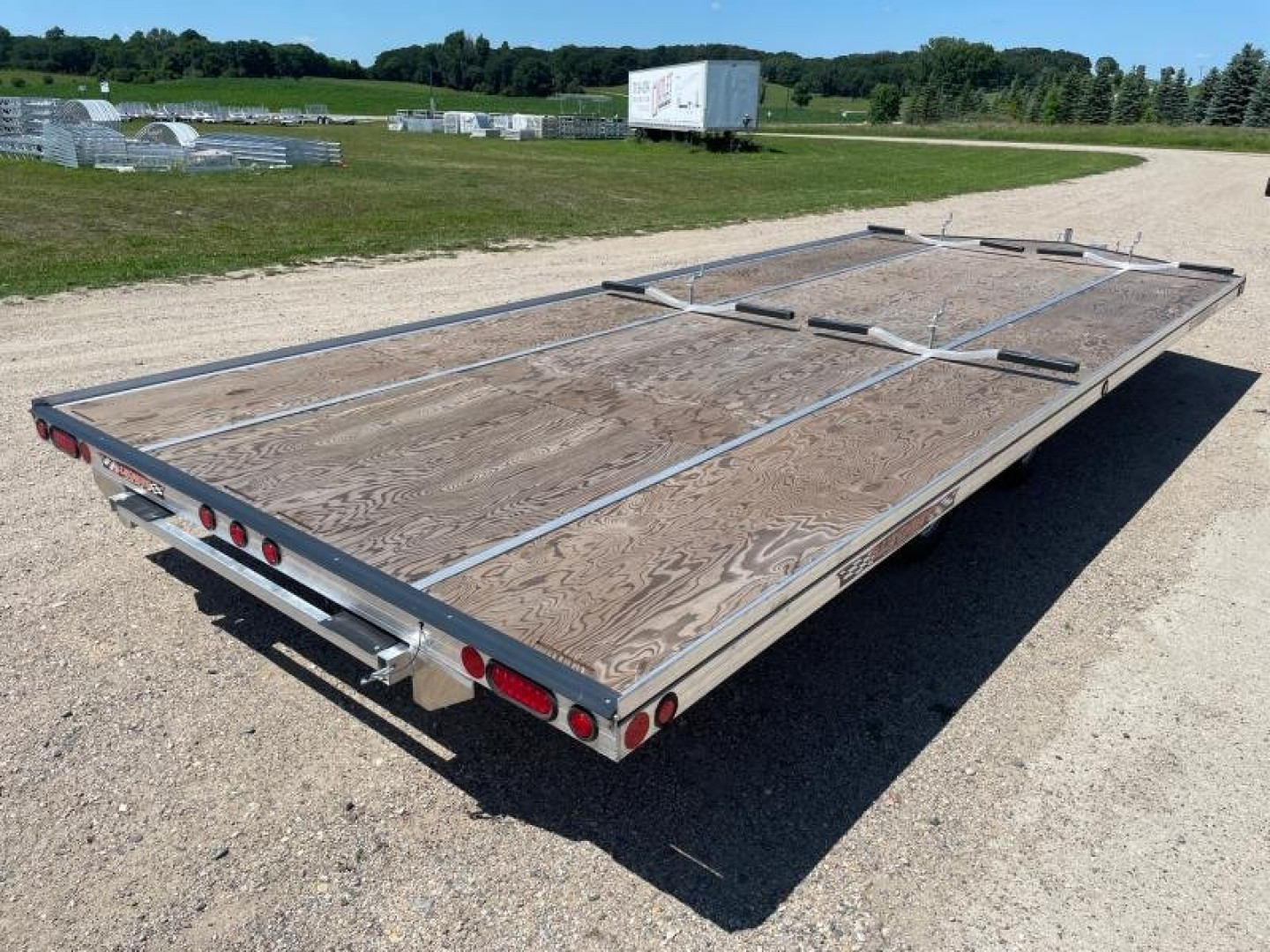 New 2025 20' V-FRONT SLEDBED 4-PLACE TANDEM AXLE SNOWMOBILE TRAILER by JB LUND