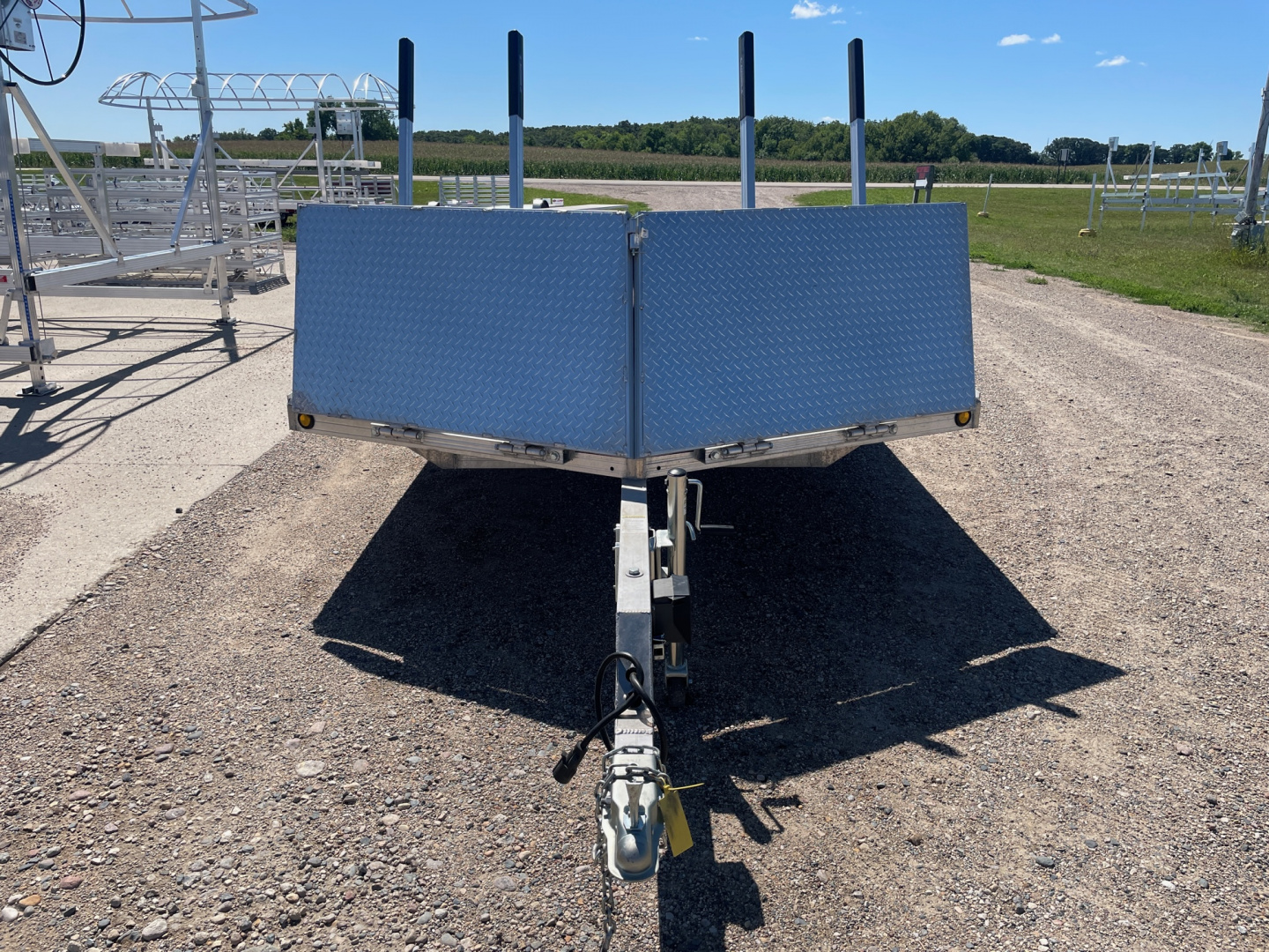 New 2024 22' V-FRONT SLEDBED 4-PLACE TANDEM AXLE SNOWMOBILE TRAILER w/SALT SHIELD by JB LUND