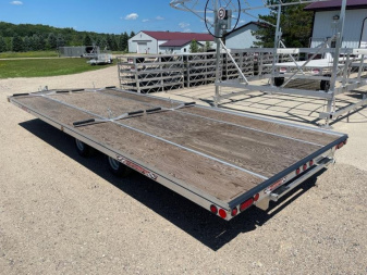 New 2025 20' V-FRONT SLEDBED 4-PLACE TANDEM AXLE SNOWMOBILE TRAILER by JB LUND