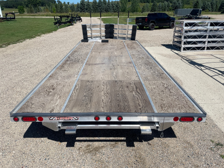 New 2024 22' V-FRONT SLEDBED 4-PLACE TANDEM AXLE SNOWMOBILE TRAILER w/SALT SHIELD by JB LUND