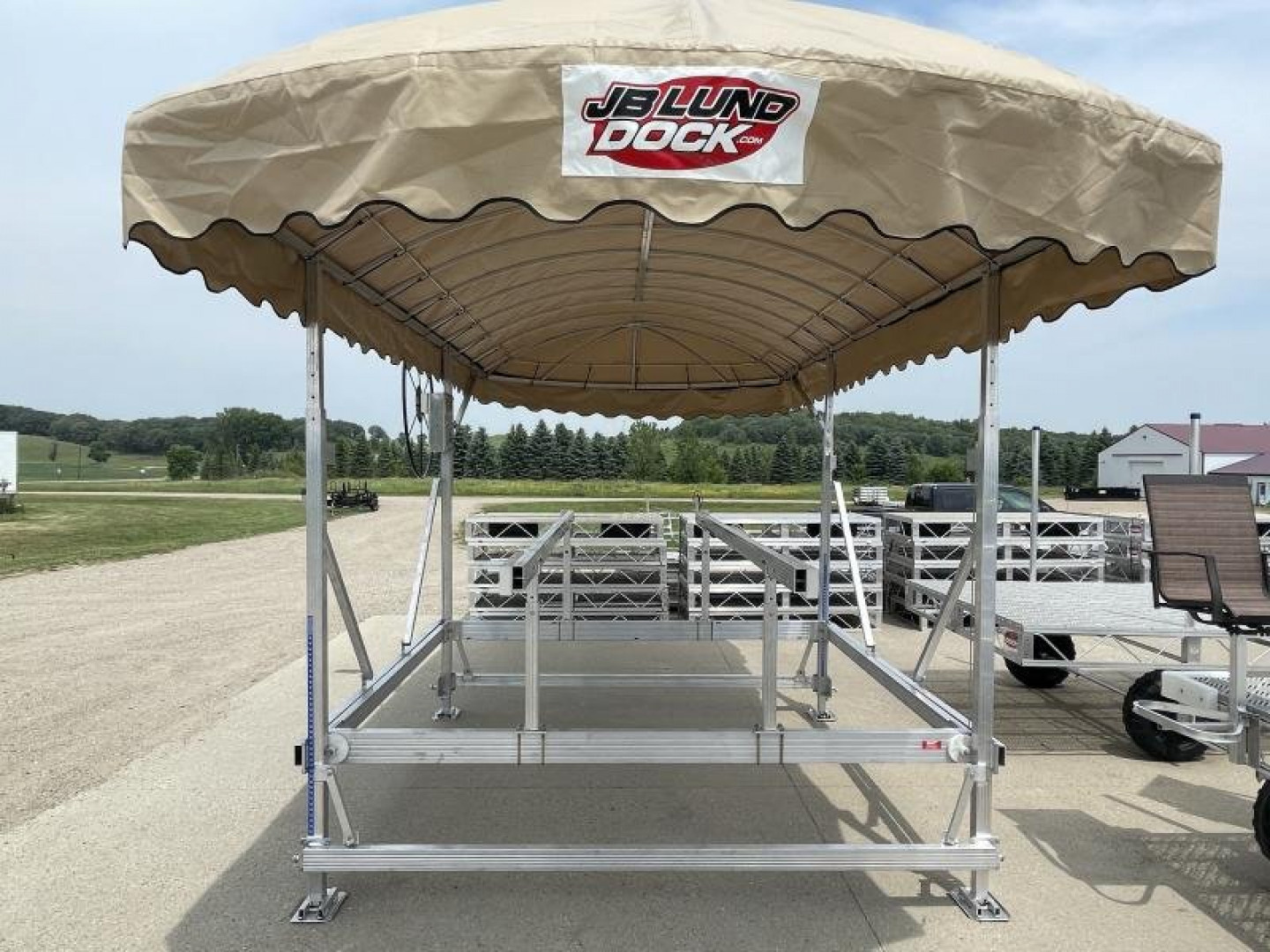 New JB LUND 4000LB X 120" VERTICAL PONTOON LIFT w/24' FABRIC CANOPY **12 MONTH PROMOTIONAL FINANCING**