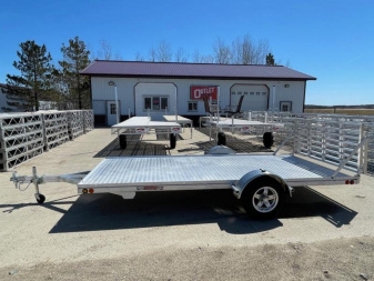 New 2025 78"x14' SLEDBED ALUMINUM UTILITY TRAILER by JB LUND **FREE TIEDOWN KIT**