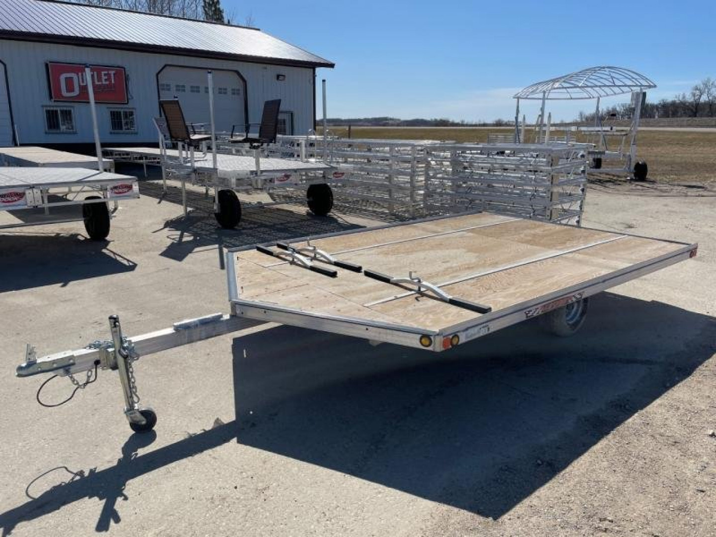 New 2026 12' V-FRONT SLEDBED 2-PLACE SNOWMOBILE TRAILER by JB LUND