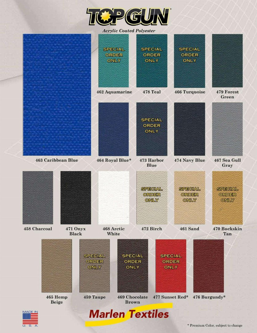 New JB LUND 28' x 120" CANOPY FRAME & TOP GUN FABRIC CANVAS