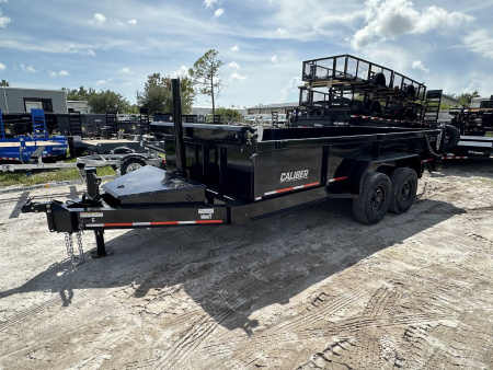 New 2026 Caliber Trailer Mfg 7x14 14K GVWR 24" I-Beam Dump Trailer