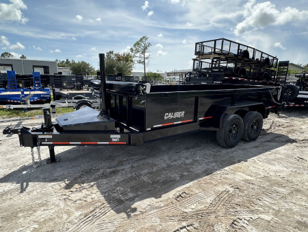 New 2026 Caliber Trailer Mfg 7x16 14K GVWR 24" I-Beam Dump Trailer