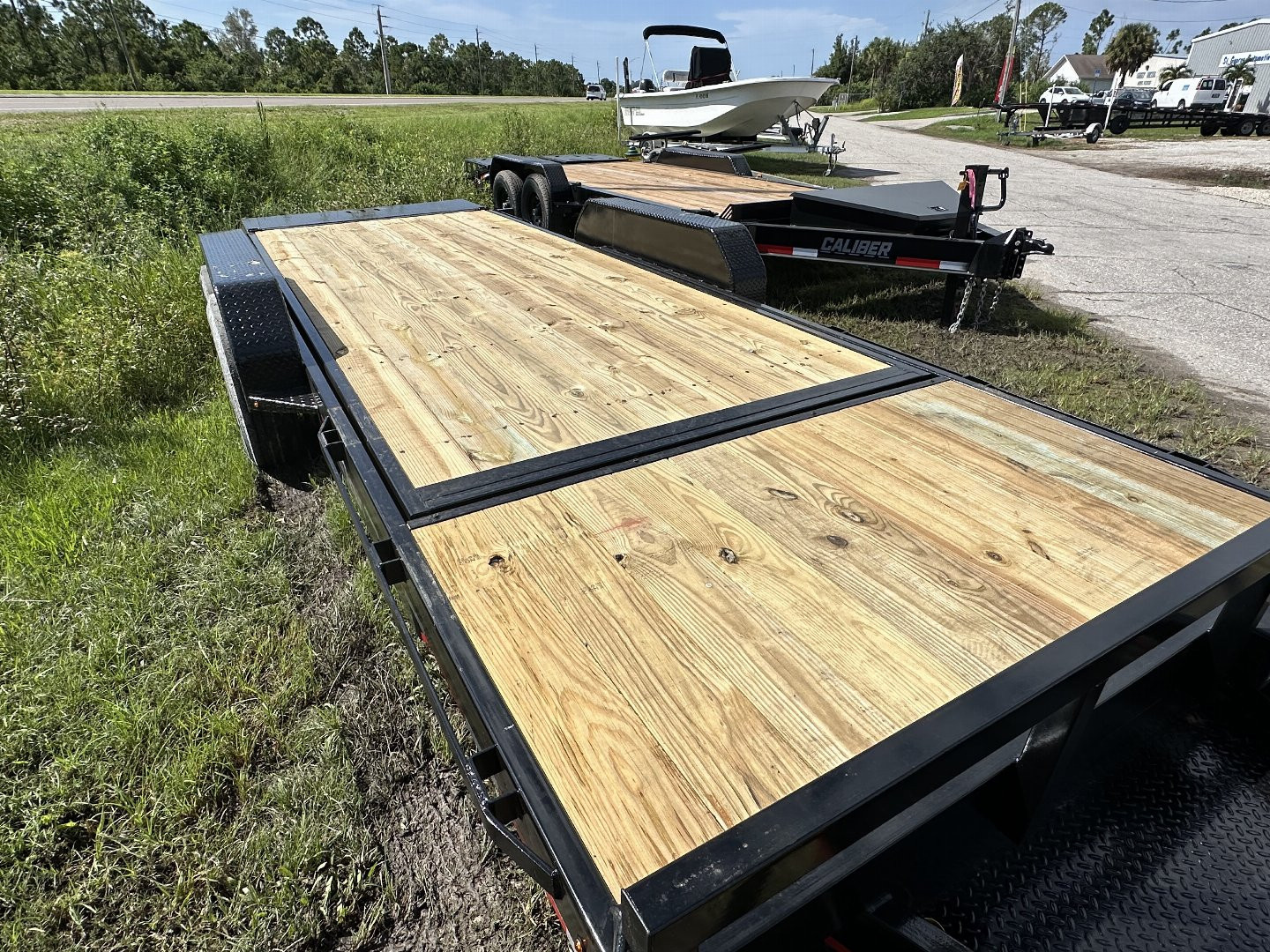 New 2026 Caliber Trailer Mfg 7x20 14K GVWR Split Tilt Equipment Trailer