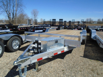 New 2024 Sure-Trac 82X20 10k Aluminum W/treaded wood deck powertilt Tilt Trailer