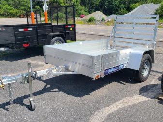 New 2026 Aluma 548LW Edge Series 1 FT Solid Sides One Piece Tailgate Utility Trailer