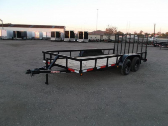 New 2025 Longhorn Trailers 83x14 Tandem Axle Utility Trailer / Lowboy Utility Trailer / 4ft Heavy Duty Ramp Gate / LED Lights