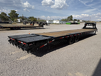 New 2025 RawMaxx 40'X102" FDX FLAT DECK GOOSENECK Flatbed Trailer