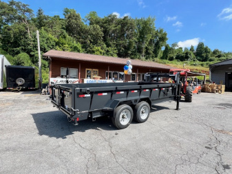 New 2026 Hillcrest Trailers 7' x16' GN Dump 17.6 GVWR W/ 2' Sides Dual Hydraulic Jacks & HD Tube Ramps