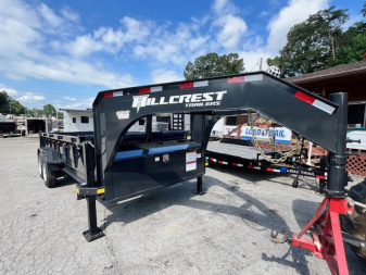 New 2026 Hillcrest Trailers 7' x16' GN Dump 17.6 GVWR W/ 2' Sides Dual Hydraulic Jacks & HD Tube Ramps