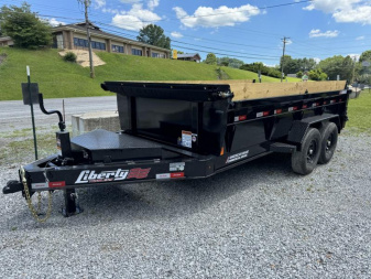 New 2024 Liberty 7X14 Dump Trailer 7 GAGE FLOOR WITH TARP AND RAMPS 14K G.V.W.R.
