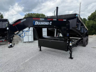New 2025 Diamond C  LPT 82X16 gooseneck telescopic Dump Trailer long arm tarp 23k g.v.w.r.