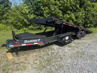 New 2025 Diamond C DET208 TILT Trailer 102”X24’  HYDRO JACK SOLAR CHARGER