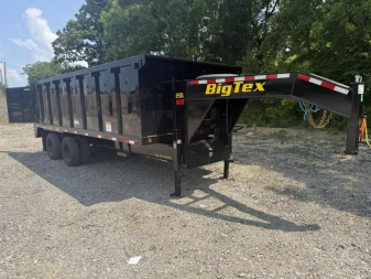 New 2026 Big Tex 25DU (8X20) DUMP TRAILER 4SIDES Black 8 Slide in Ramps
